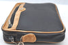 Authentic GUCCI Vintage Clutch Hand Bag Purse Leather Black Brown K8326