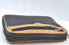 Authentic GUCCI Vintage Clutch Hand Bag Purse Leather Black Brown K8326