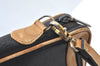 Authentic GUCCI Vintage Clutch Hand Bag Purse Leather Black Brown K8326