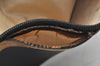 Authentic GUCCI Vintage Clutch Hand Bag Purse Leather Black Brown K8326