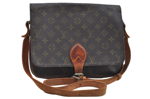 Authentic Louis Vuitton Monogram Cartouchiere GM Shoulder Bag Old Model K8328