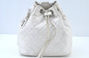 Authentic CHANEL Caviar Skin Matelasse CoCo Mark 2Way Backpack Purse White K8332