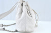 Authentic CHANEL Caviar Skin Matelasse CoCo Mark 2Way Backpack Purse White K8332