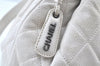 Authentic CHANEL Caviar Skin Matelasse CoCo Mark 2Way Backpack Purse White K8332