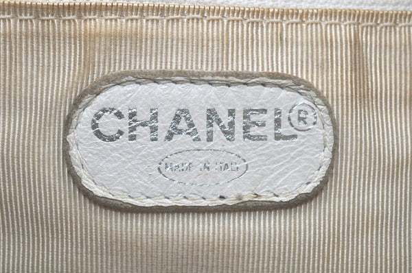 Authentic CHANEL Caviar Skin Matelasse CoCo Mark 2Way Backpack Purse White K8332