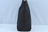 Authentic GUCCI Vintage Shoulder Tote Bag GG Canvas Leather Black K8366