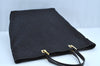 Authentic GUCCI Vintage Shoulder Tote Bag GG Canvas Leather Black K8366