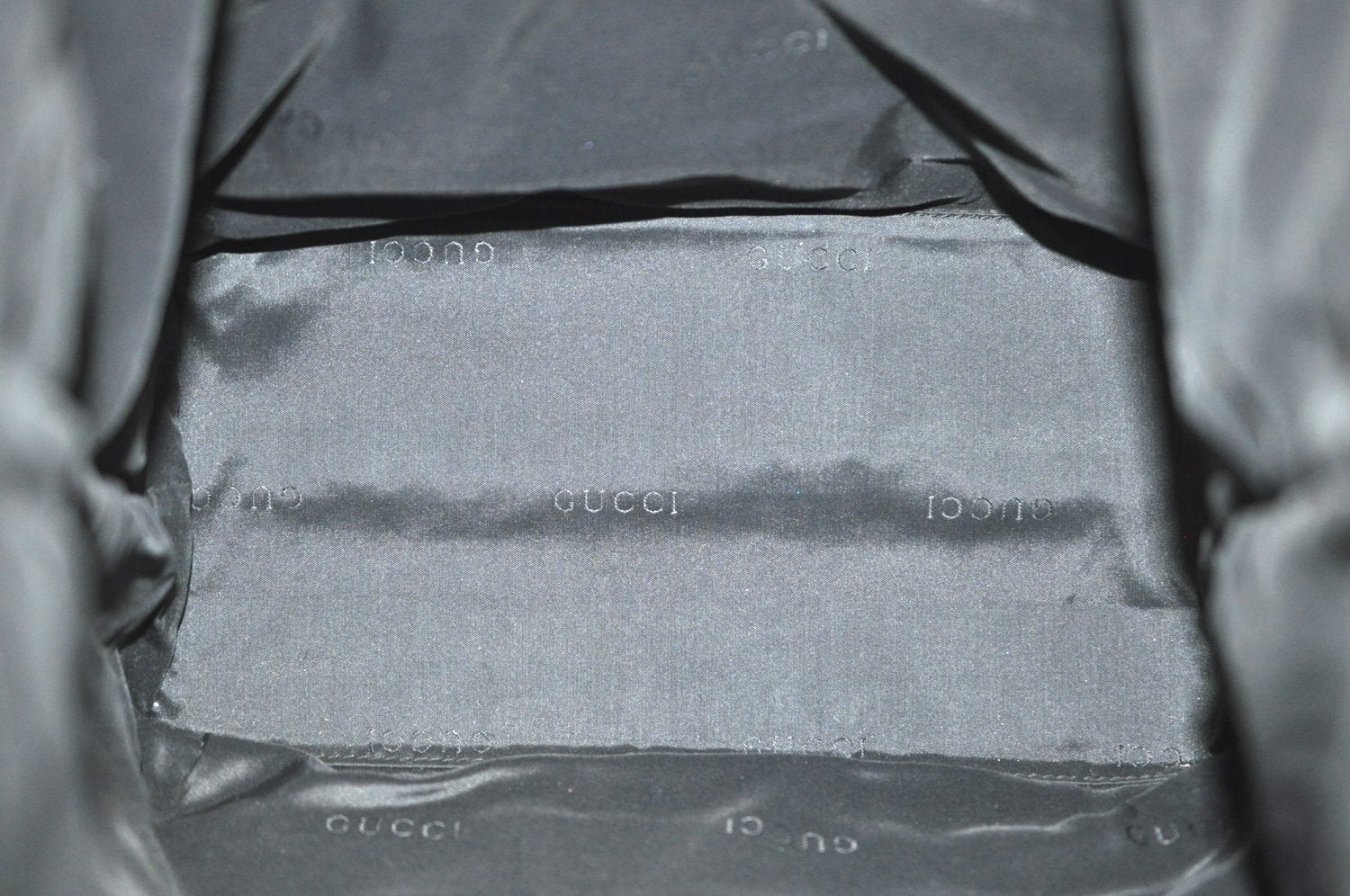 Authentic GUCCI Vintage Shoulder Tote Bag GG Canvas Leather Black K8366