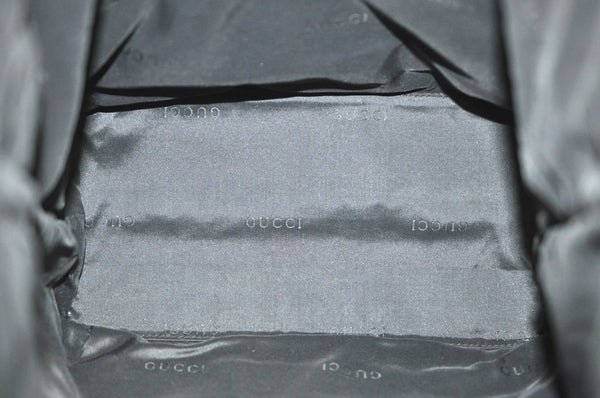 Authentic GUCCI Vintage Shoulder Tote Bag GG Canvas Leather Black K8366