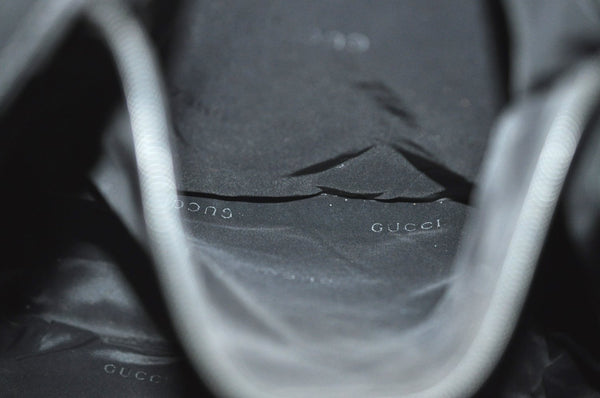 Authentic GUCCI Vintage Shoulder Tote Bag GG Canvas Leather Black K8366