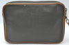 Authentic GUCCI Vintage Clutch Hand Bag Purse Leather Khaki Green K8367