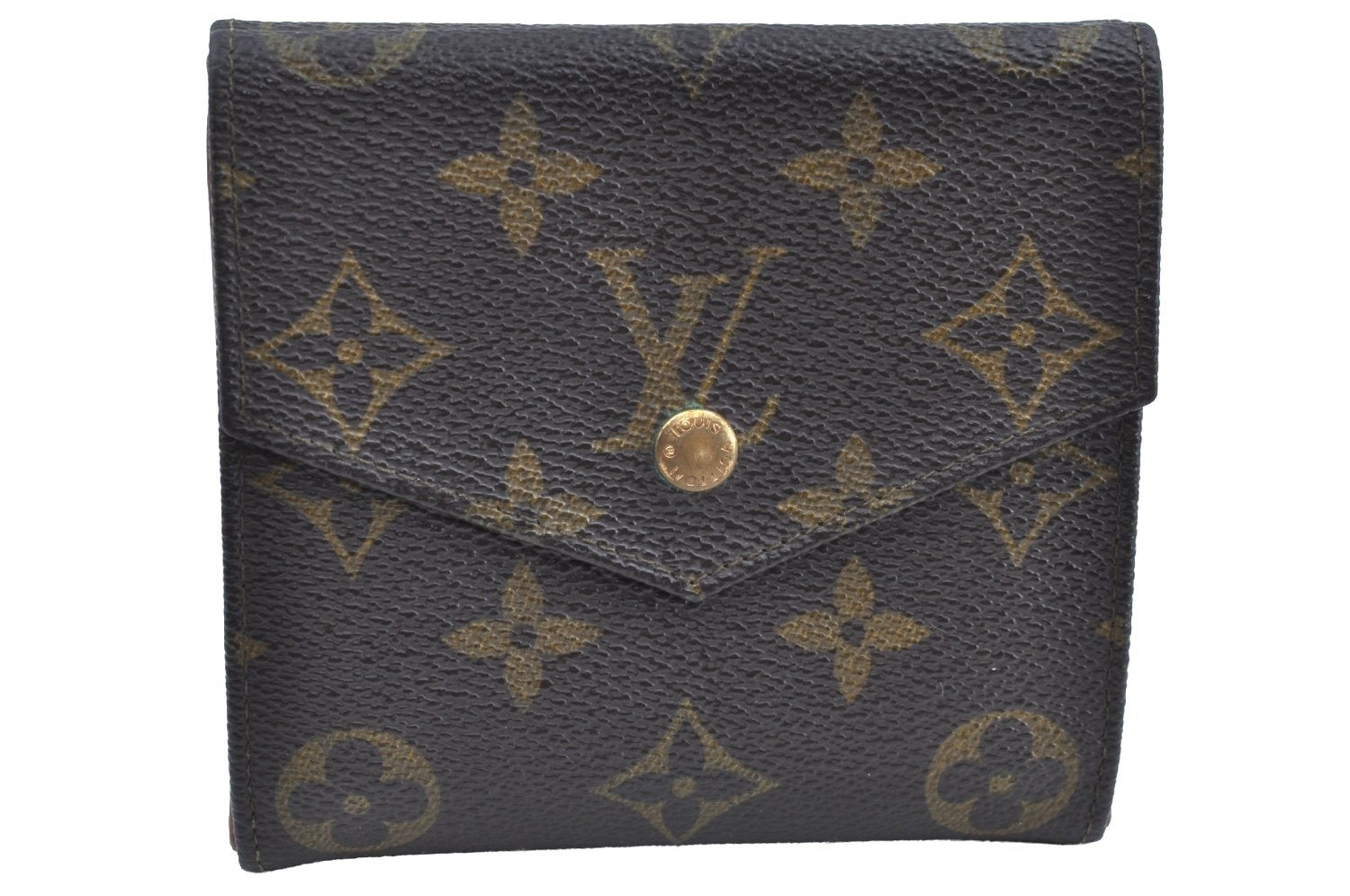 Authentic Louis Vuitton Monogram Porte Monnaie Billets Wallet M61660 LV K8368