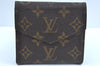 Authentic Louis Vuitton Monogram Porte Monnaie Billets Wallet M61660 LV K8368