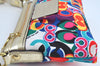 Authentic COACH Poppy Shoulder Cross Body Bag Canvas Leather Multicolor K8370