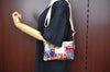 Authentic COACH Poppy Shoulder Cross Body Bag Canvas Leather Multicolor K8370