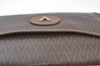 Authentic MARIO VALENTINO V Logo Clutch Hand Bag PVC Leather Brown K8371