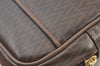 Authentic MARIO VALENTINO V Logo Clutch Hand Bag PVC Leather Brown K8371