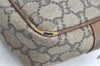 Authentic GUCCI GG Plus Vintage Clutch Hand Bag Purse PVC Leather Brown K8373