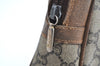 Authentic GUCCI GG Plus Vintage Clutch Hand Bag Purse PVC Leather Brown K8373