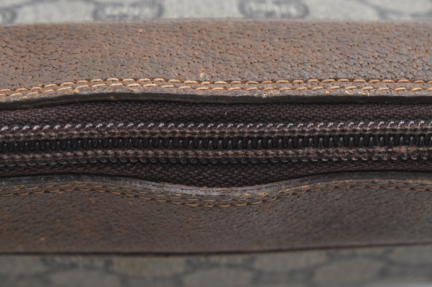 Authentic GUCCI GG Plus Vintage Clutch Hand Bag Purse PVC Leather Brown K8373