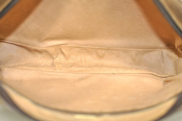 Authentic GUCCI GG Plus Vintage Clutch Hand Bag Purse PVC Leather Brown K8373