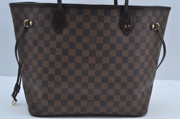 Authentic Louis Vuitton Damier Neverfull MM Shoulder Tote Bag N51105 LV K8374