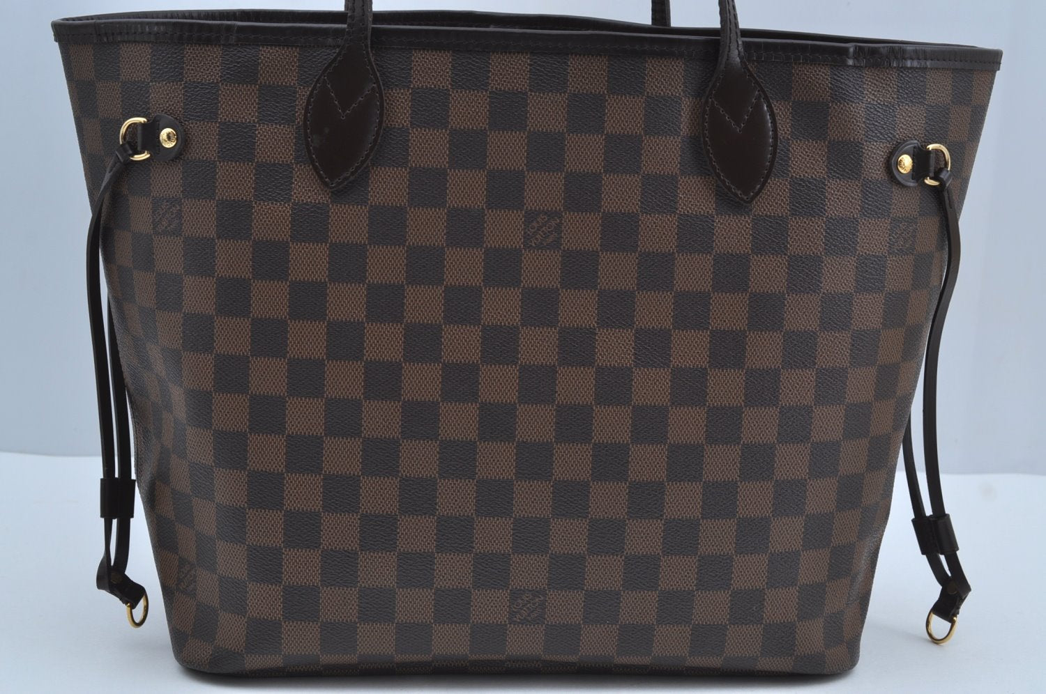 Authentic Louis Vuitton Damier Neverfull MM Shoulder Tote Bag N51105 LV K8374