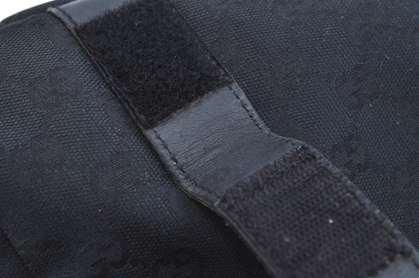 Authentic GUCCI Shoulder Cross Body Bag GG Canvas Leather Black K8377