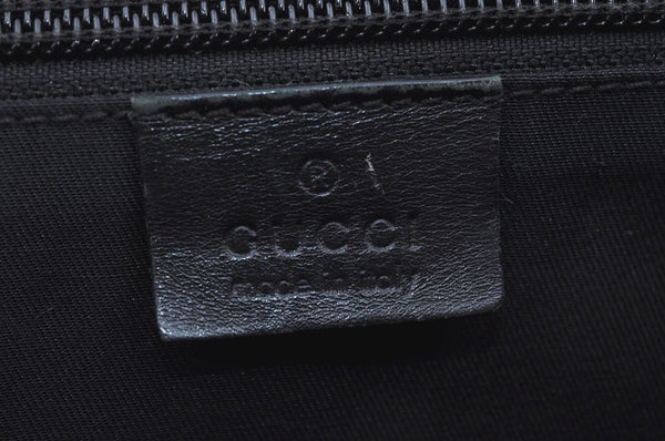 Authentic GUCCI Shoulder Cross Body Bag GG Canvas Leather Black K8377