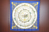 Authentic HERMES Carre 90 Scarf "LA PROMENADE DE LONGCHAMPS" Silk Blue K8378