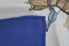 Authentic HERMES Carre 90 Scarf "LA PROMENADE DE LONGCHAMPS" Silk Blue K8378