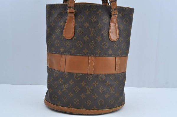 Authentic Louis Vuitton Monogram Bucket GM Shoulder Bag T42236 USA Model K8379