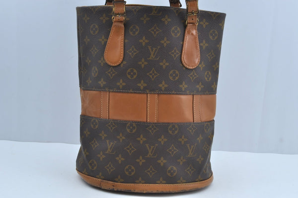Authentic Louis Vuitton Monogram Bucket GM Shoulder Bag T42236 USA Model K8379