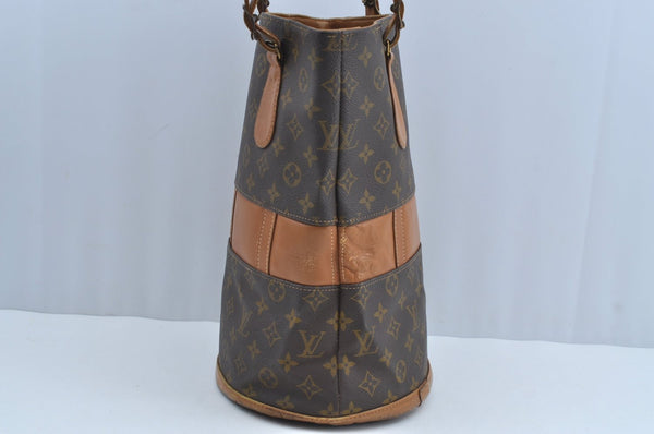 Authentic Louis Vuitton Monogram Bucket GM Shoulder Bag T42236 USA Model K8379