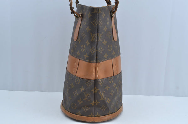 Authentic Louis Vuitton Monogram Bucket GM Shoulder Bag T42236 USA Model K8379