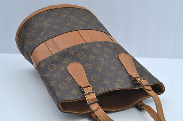 Authentic Louis Vuitton Monogram Bucket GM Shoulder Bag T42236 USA Model K8379