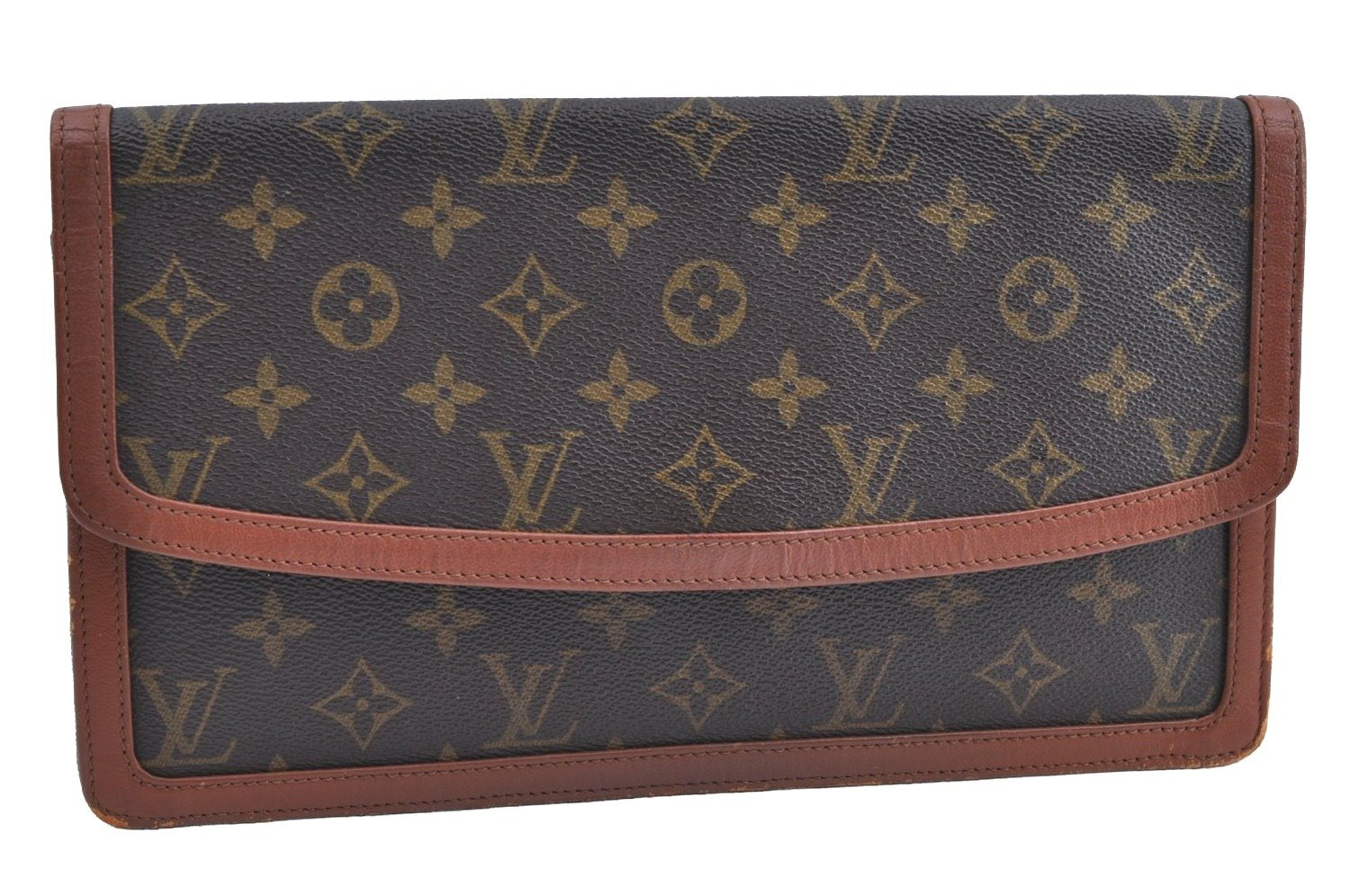 Authentic Louis Vuitton Monogram Pochette Dame GM M51810 Clutch Hand Bag K8381