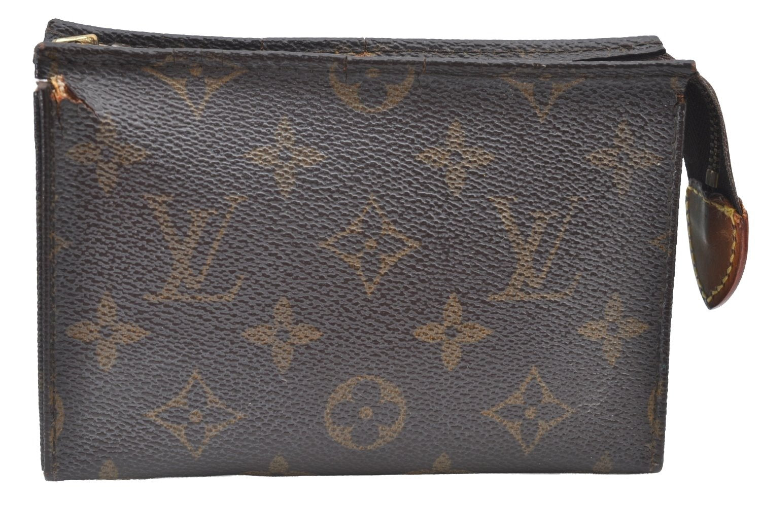 Authentic Louis Vuitton Monogram Poche Toilette 15 M47546 Cosmetics Pouch K8385