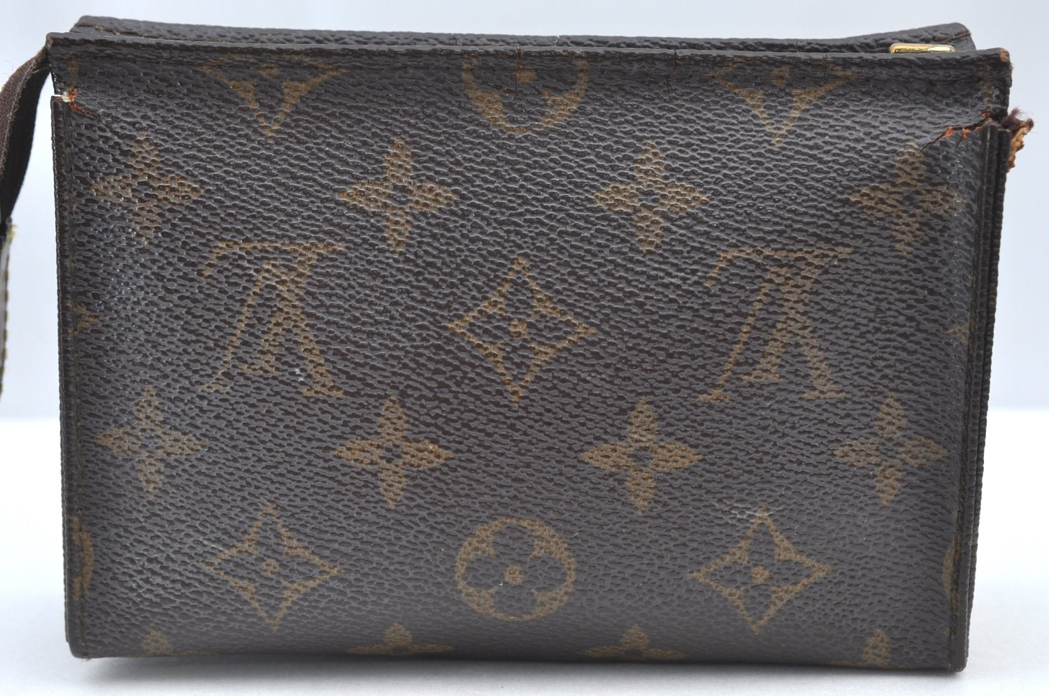 Authentic Louis Vuitton Monogram Poche Toilette 15 M47546 Cosmetics Pouch K8385