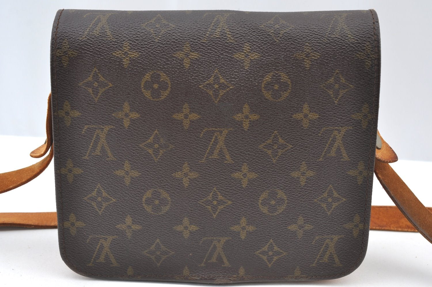 Authentic Louis Vuitton Monogram Cartouchiere MM Shoulder Bag Old Model K8386