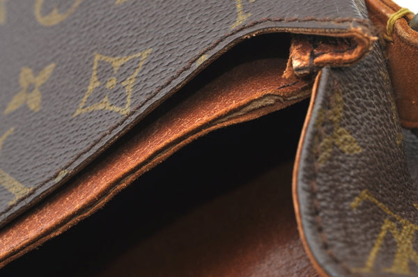Authentic Louis Vuitton Monogram Cartouchiere MM Shoulder Bag Old Model K8386
