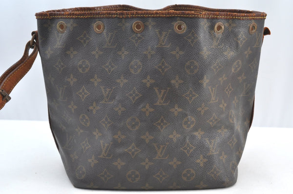 Authentic Louis Vuitton Monogram Petit Noe M42226 Drawstring Bag Junk K8387