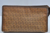 Authentic FENDI Zucchino Clutch Hand Bag Purse PVC Leather Beige K8388