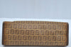 Authentic FENDI Zucchino Clutch Hand Bag Purse PVC Leather Beige K8388