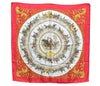 Authentic HERMES Carre 90 Scarf "LA PROMENADE DE LONGCHAMPS" Silk Red K8395