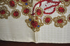 Authentic CHANEL Scarf Jewel Motif CC Logo Silk White Red K8397