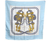 Authentic HERMES Carre 90 Scarf "BRIDES de GALA par" Silk Light Blue K8399