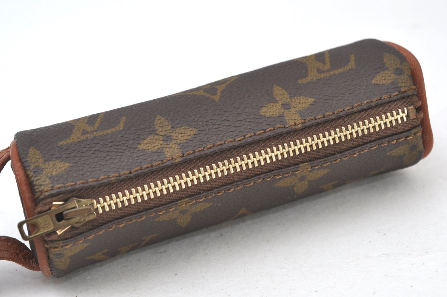 Authentic Louis Vuitton Monogram Etui 3 Golf Ball Case Old Model LV K8403