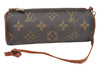 Authentic Louis Vuitton Monogram Papillon Pouch Old Model LV Junk K8404
