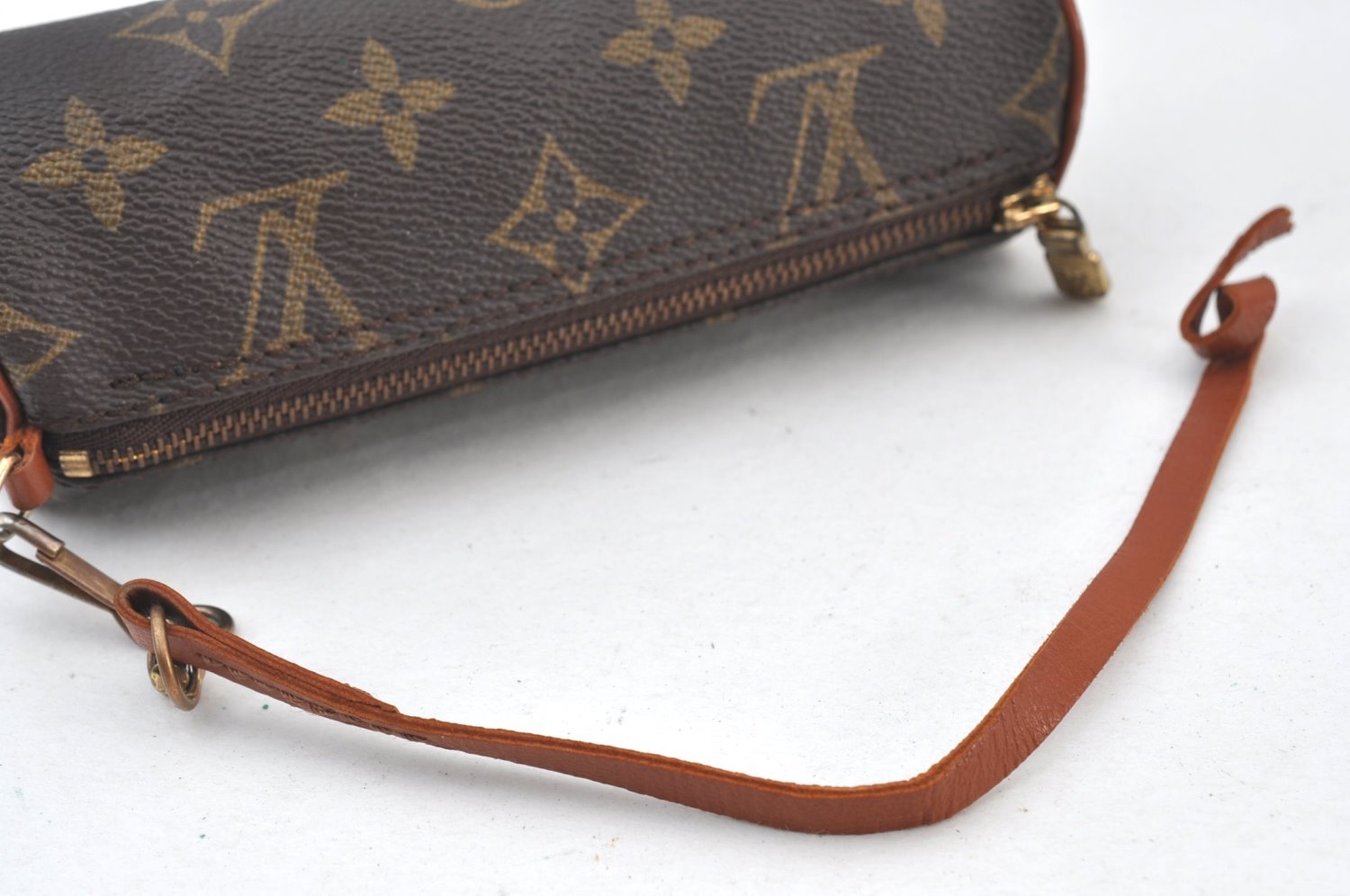 Authentic Louis Vuitton Monogram Papillon Pouch Old Model LV Junk K8404